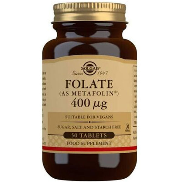 Solgar Folate As Metafolin 400 Mg 50 Tablets Folic Acid Supplement