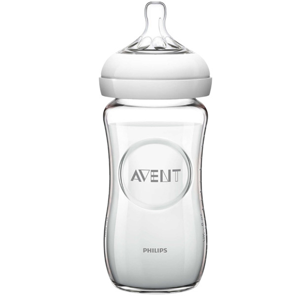 Детская бутылочка Avent из натурального стекла медленный поток 1 месяц+ 240 мл