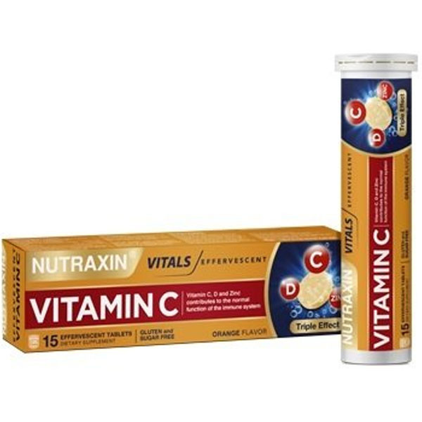Нутраксин Шипучий витамин CD Цинк 15 таблеток
