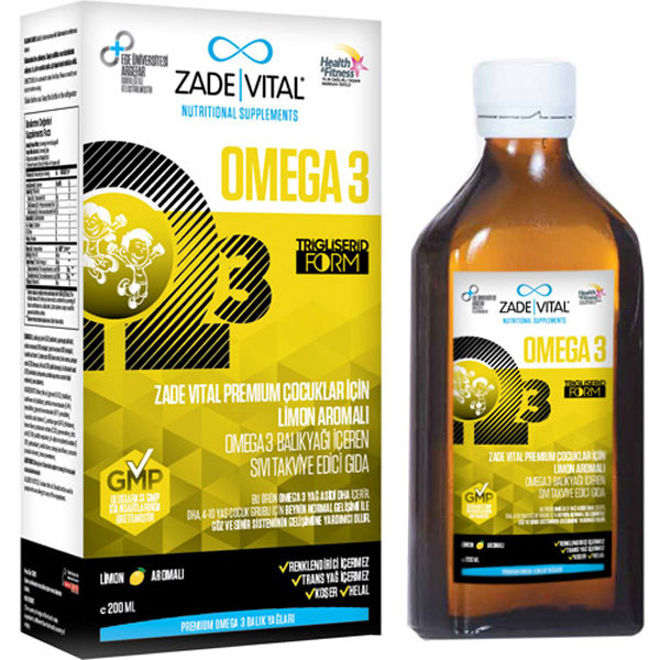 Zade Vital Omega 3 Lemon Flavoured Fish Oil Syrup 200 мл