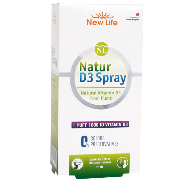 New Life Natur D3 1000 МЕ спрей 20 мл Дополнение к витамину D