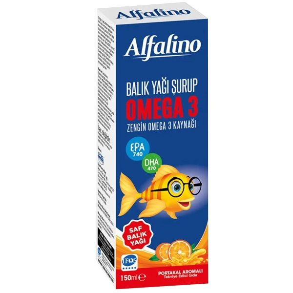 Edis Pharma Alfalino Omega 3 Fish Oil со вкусом апельсина 150 ML