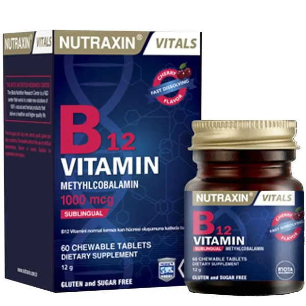 Нутраксин В12 Витамин 60 таблеток Дополнение к витамину В